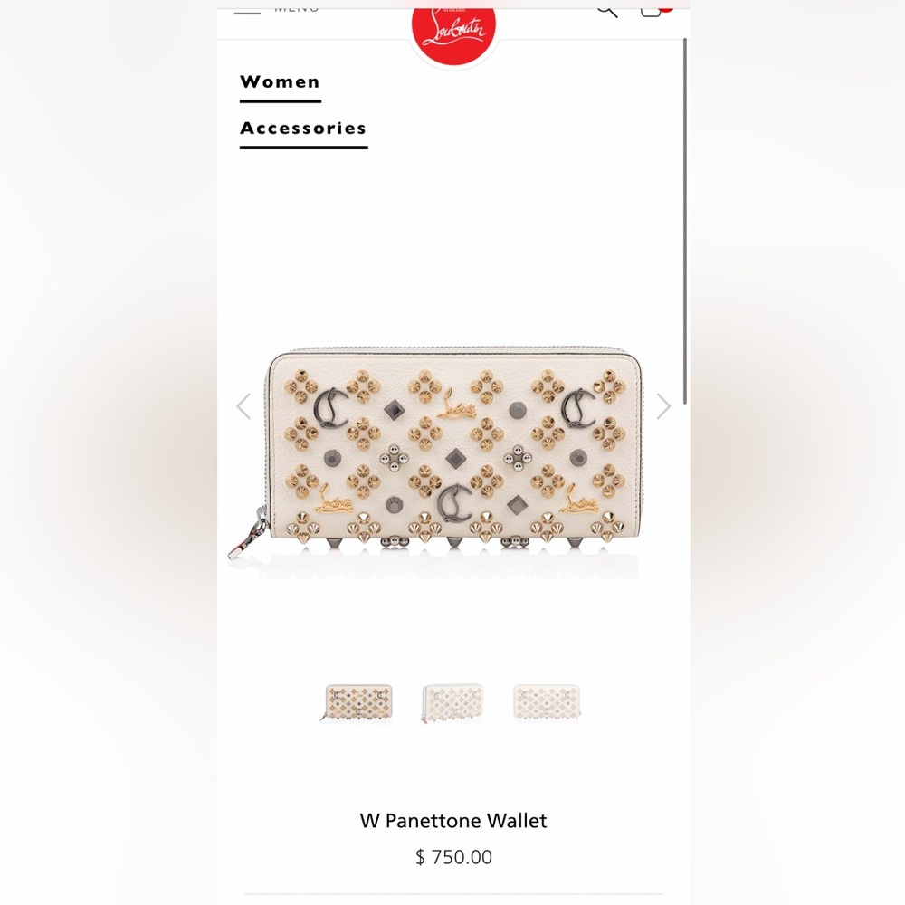 Christian Louboutin The elegant W Panettone wallet comes with a zip closure.
